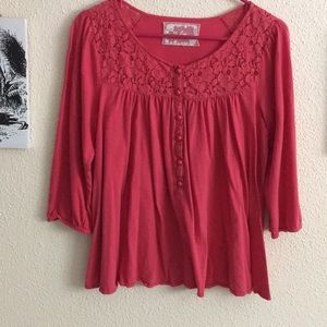 Pink deletta Anthropologie top